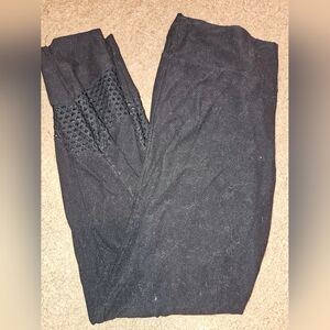 No Boundaries Black Leggings with Textured Accent